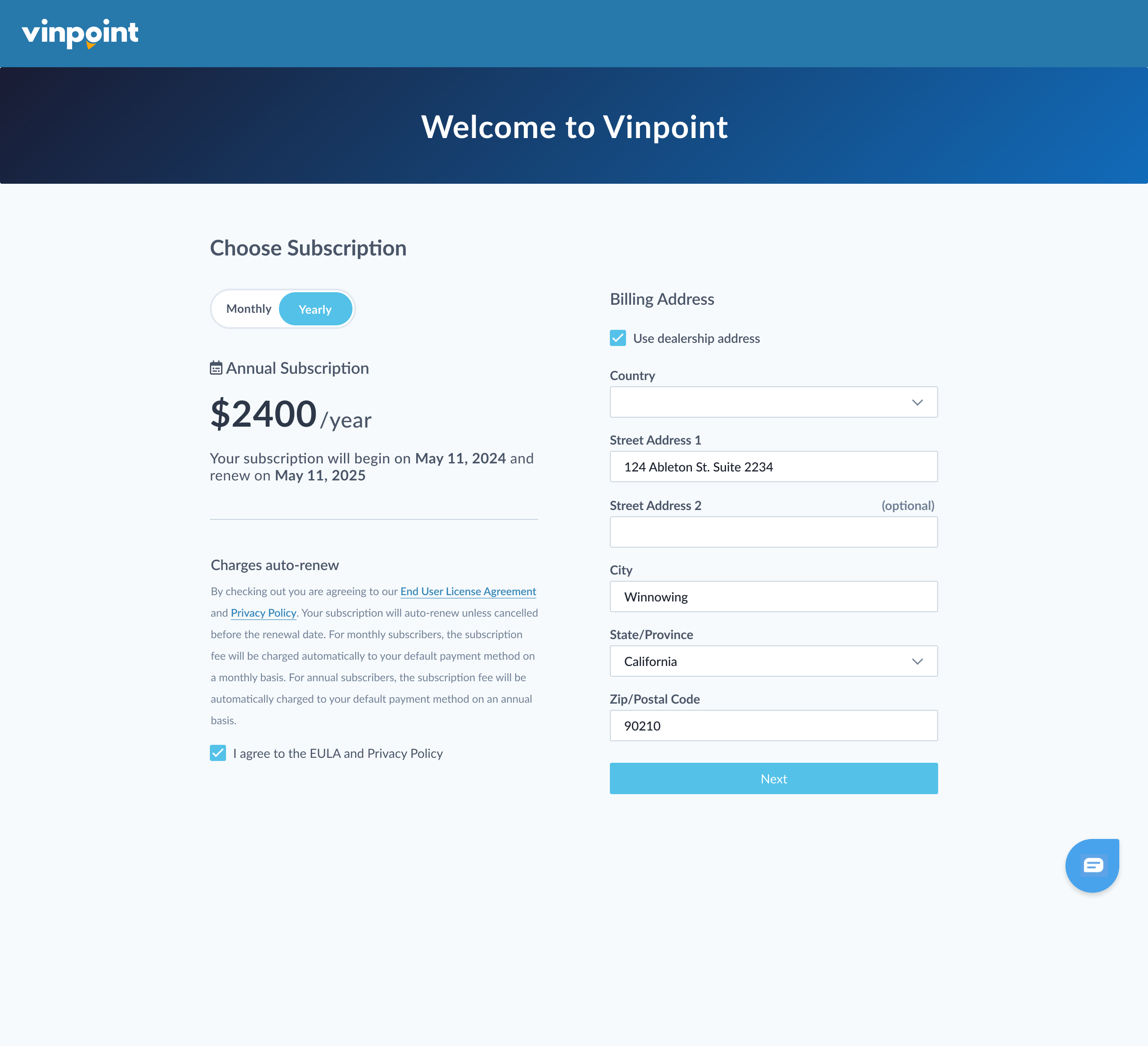 Subscribe now button