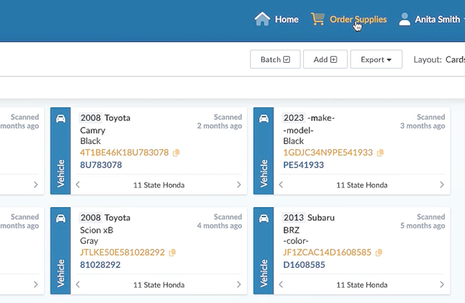 Order Supplies button