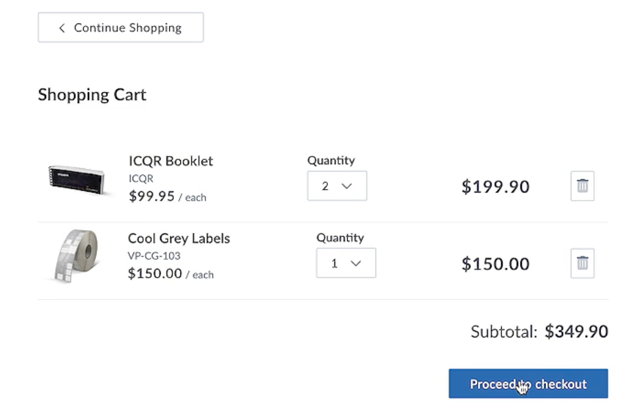 Review cart